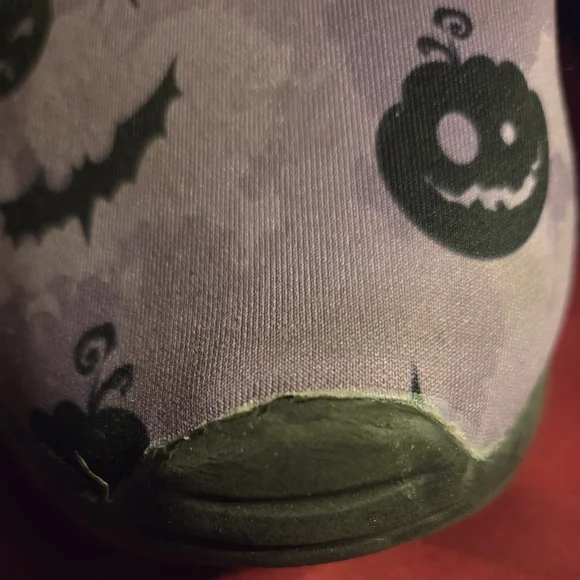 Halloween Themed Sneakers with Pumpkin and Bat Design-Used - Picture 4 of 5